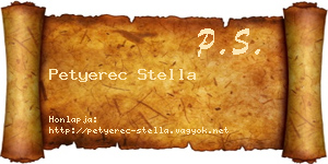 Petyerec Stella névjegykártya